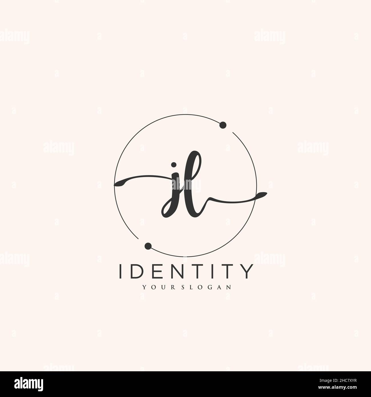 JL Handschrift Logo Vektor Kunst der ersten Unterschrift, Hochzeit, Mode, jewerly, Boutique, Blumen und botanische mit kreativer Vorlage für jedes Unternehmen Stock Vektor