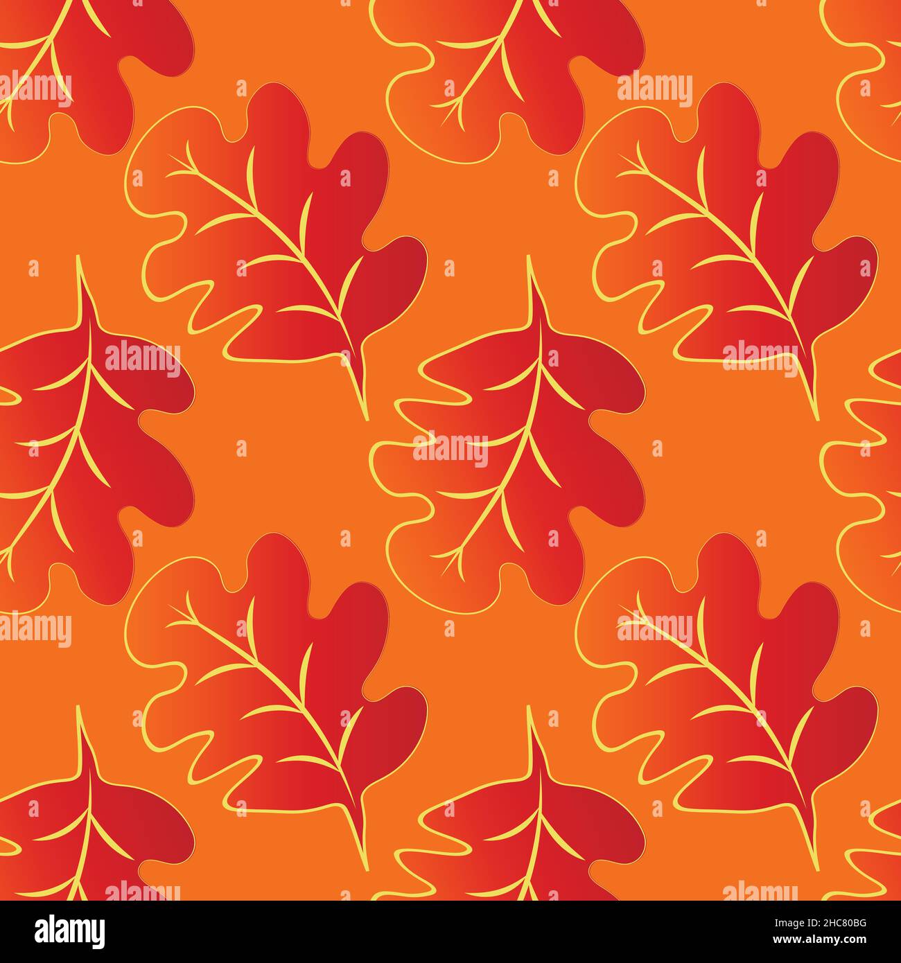 Nahtloses Muster auf quadratischem Hintergrund - Eichenblätter - Abstraktion, surreal. Konstruktionselement. Grafik, Minimalismus. Hintergrundbilder, Textilien, Verpackungen, Hintergrundinformationen für eine Website, eine mobile Anwendung oder einen Blog. Stock Vektor