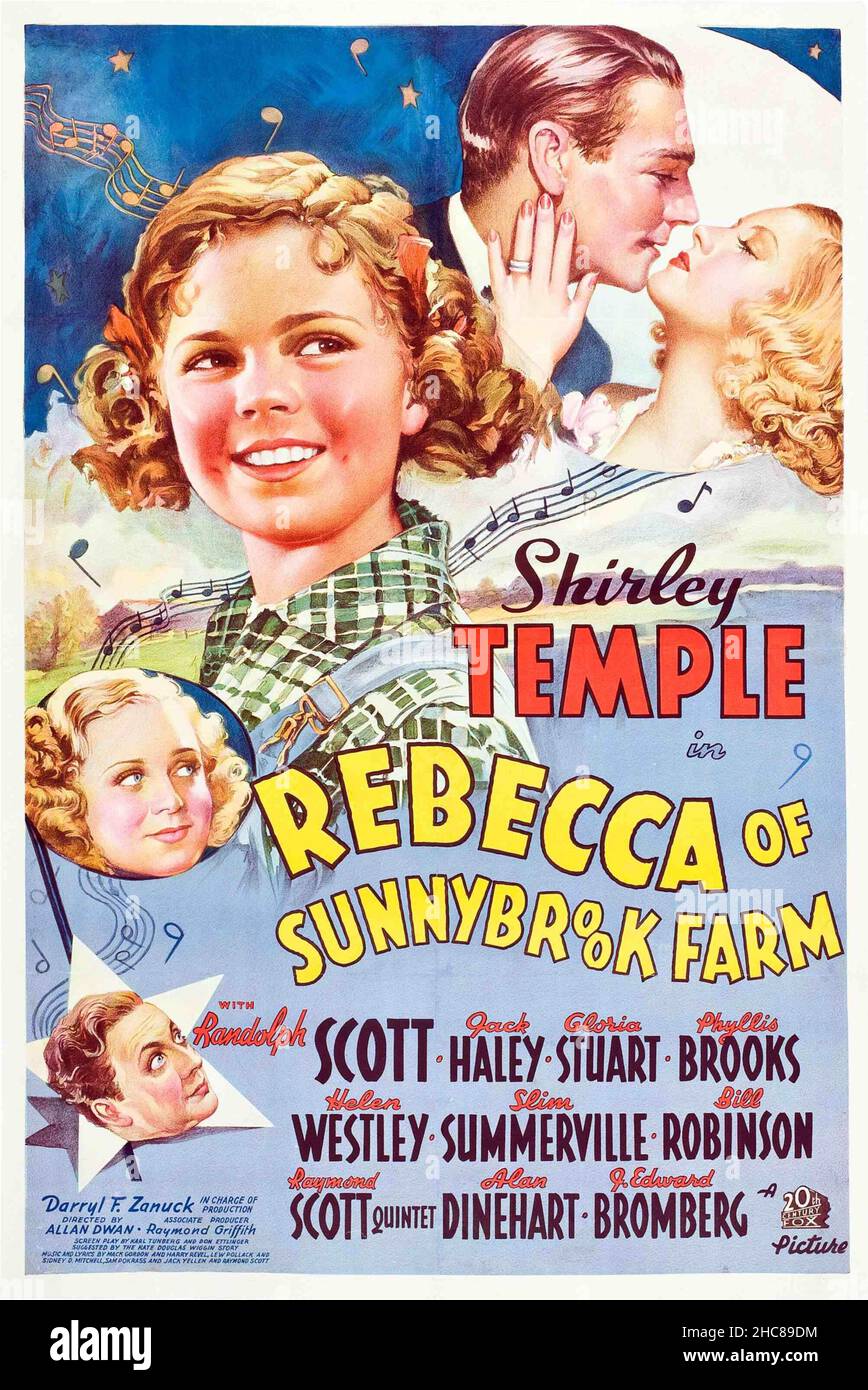 SHIRLEY TEMPLE, GLORIA STUART UND RANDOLPH SCOTT IN REBECCA VON SUNNYBROOK FARM (1938), REGIE ALLAN DWAN. Kredit: 20th CENTURY FOX / Album Stockfoto