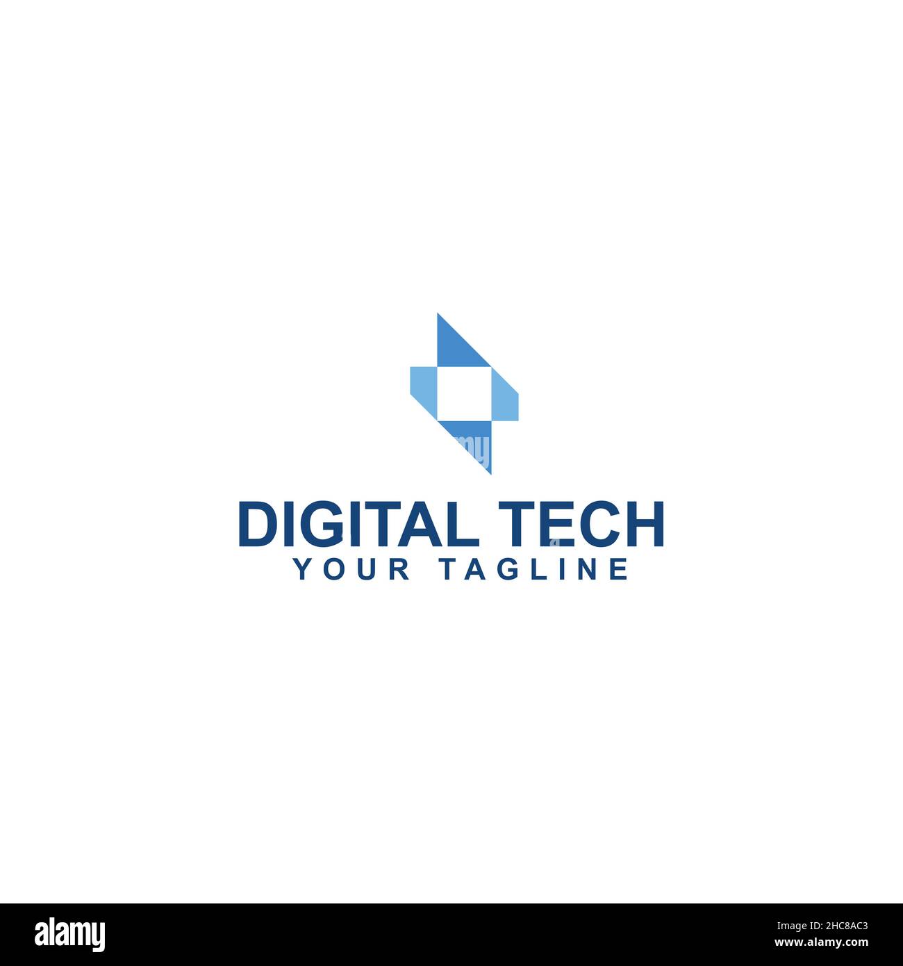 Modernes, flaches, schlichtes Design mit Digital Tech Logo Stock Vektor