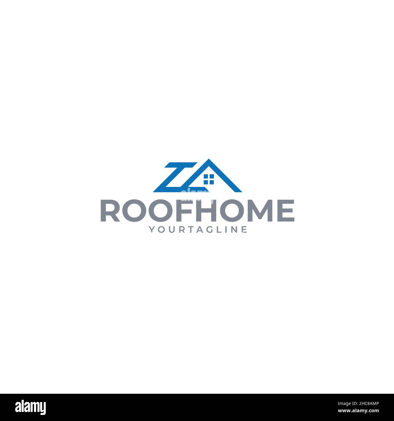 Modernes, flaches, einfaches Dach-Fenster-Logo-Design Stock Vektor