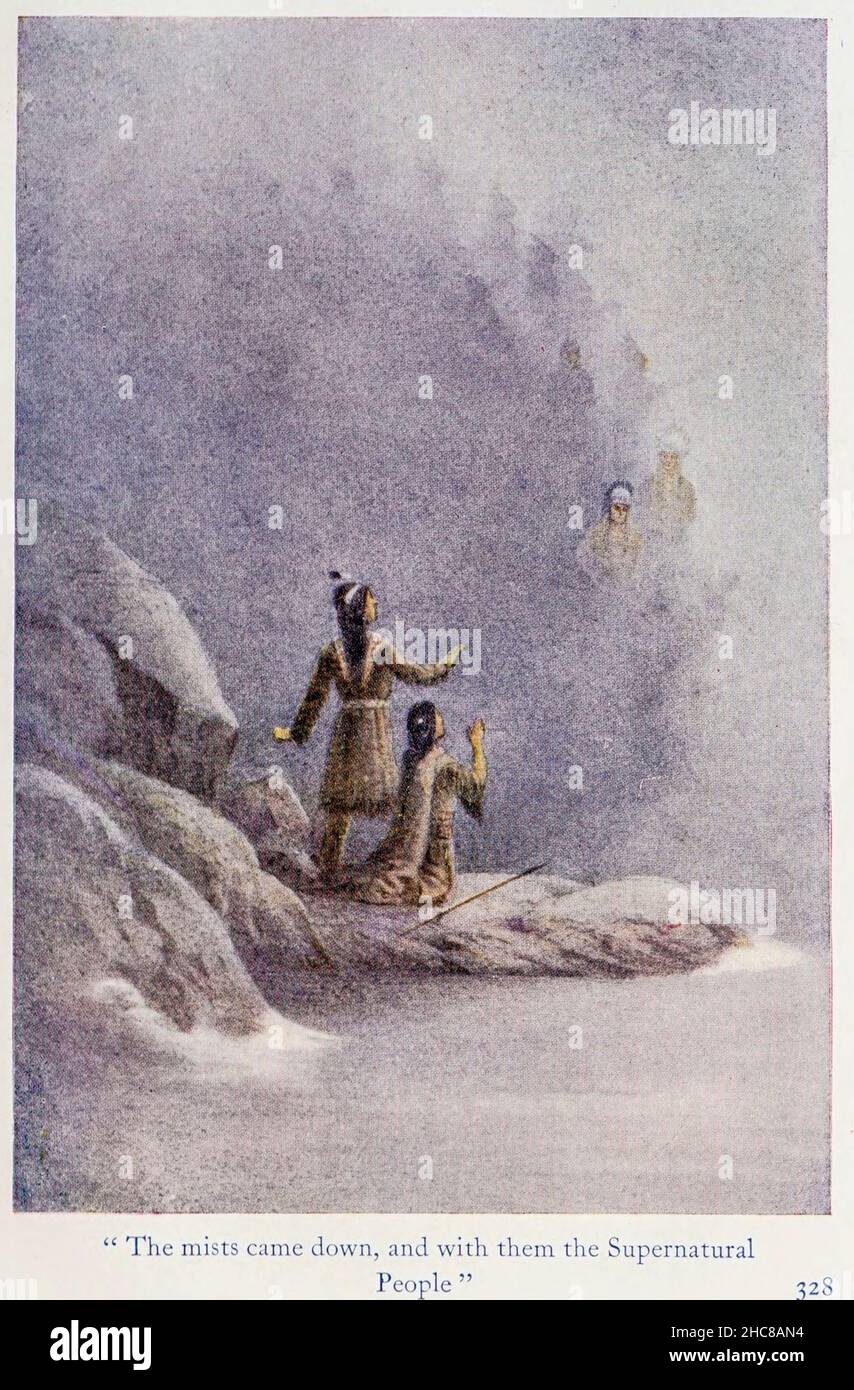 Die Nebel kamen herab, und mit ihnen die übernatürlichen Menschen aus dem Buch "The Myths of the North American Indians" von Lewis Spence, veröffentlicht in London von George G. Harrap & Company im Jahr 1912 Stockfoto