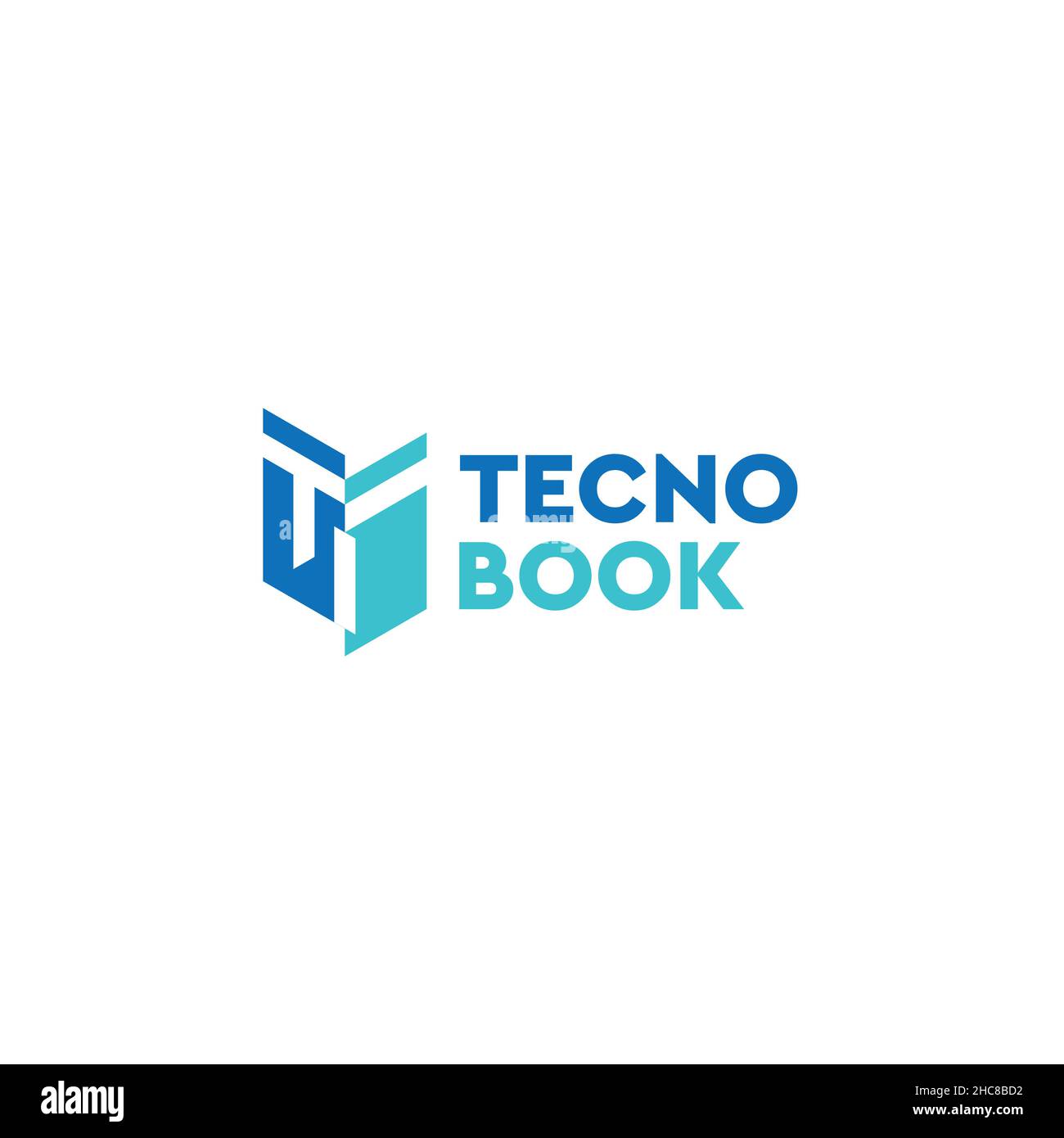 Minimalistisches Design Techno Buch lesen Logo-Design Stock Vektor