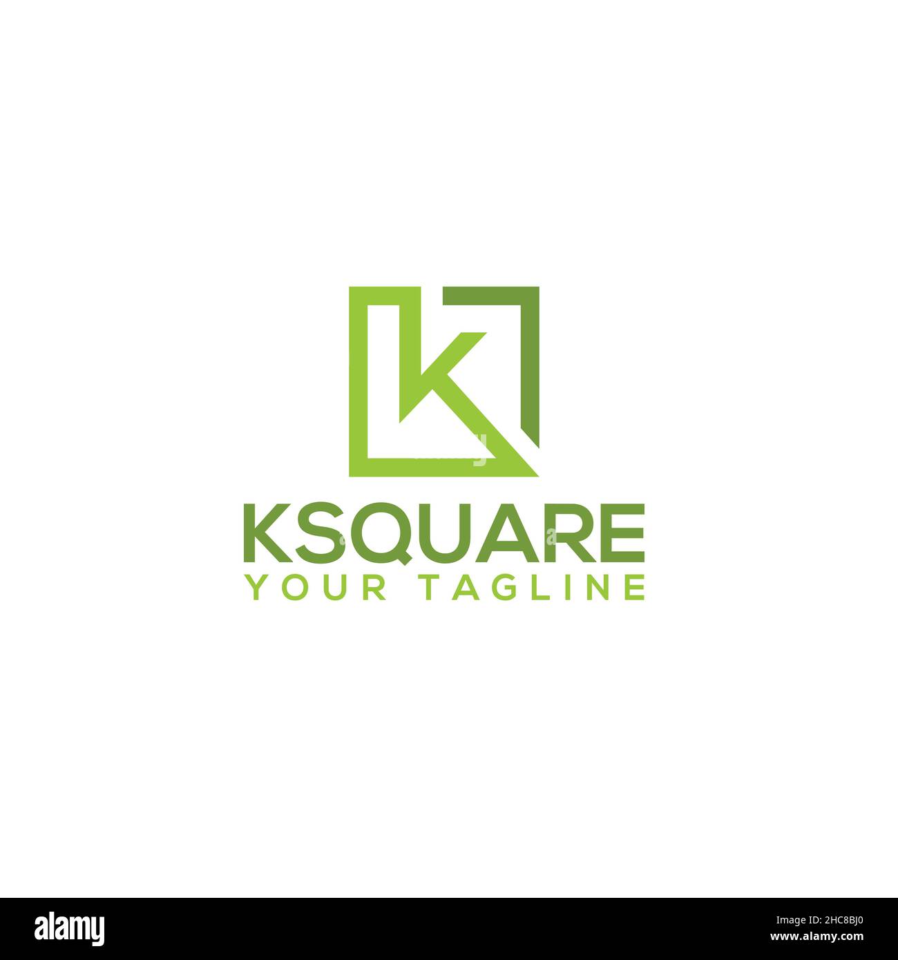 Flaches Buchstabendesign Initiales K-QUADRAT Logo Stock Vektor