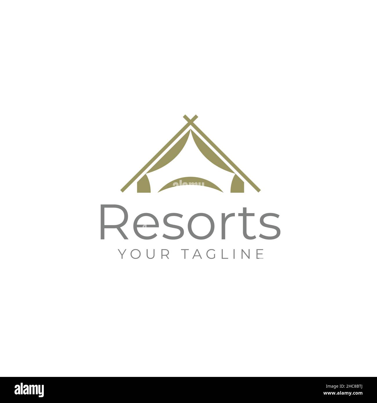 Minimalistisches flaches schlichtes Design Resort Logo Design Stock Vektor