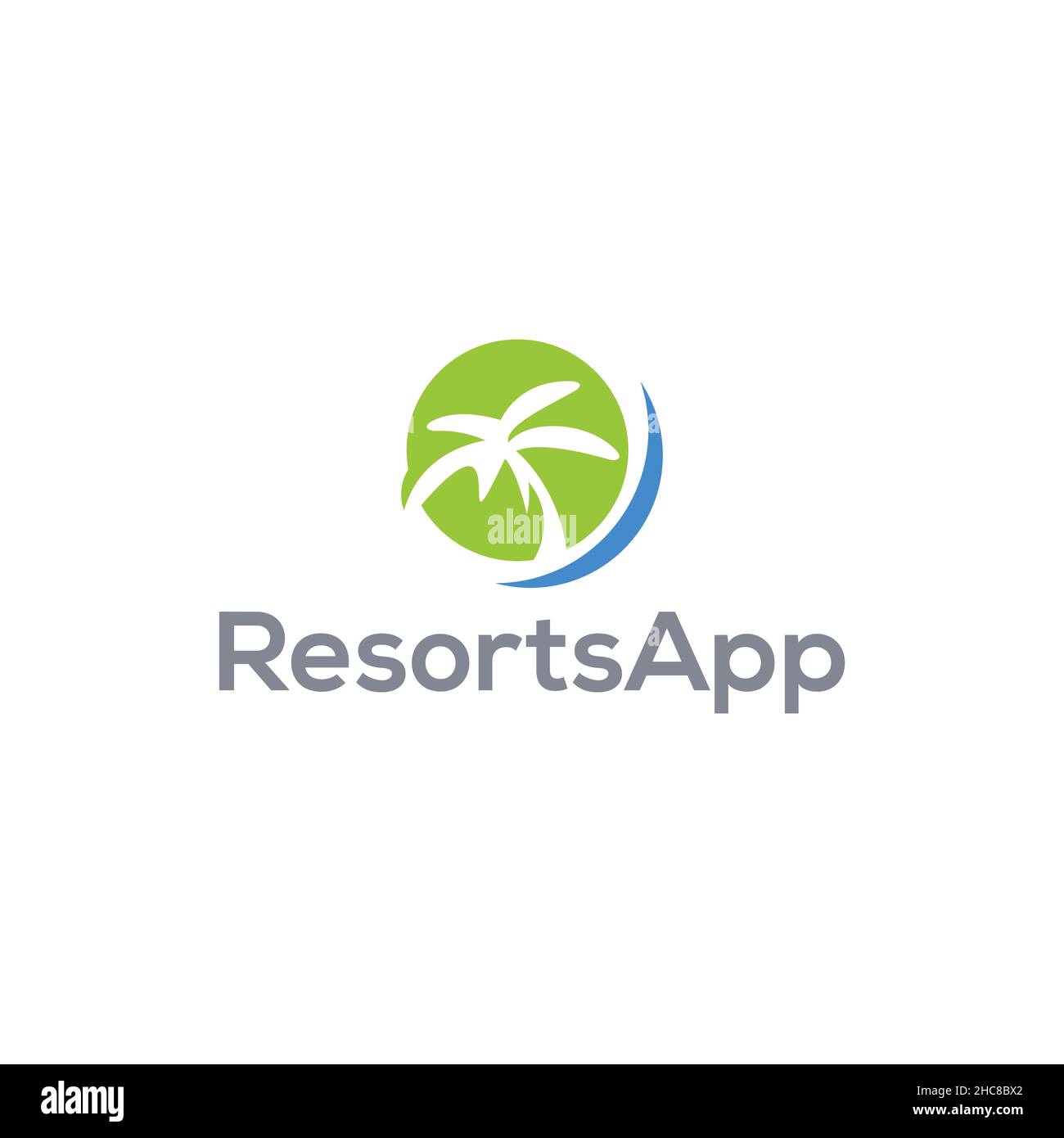Minimalistisches schlichtes Design Resort App Logo Design Stock Vektor