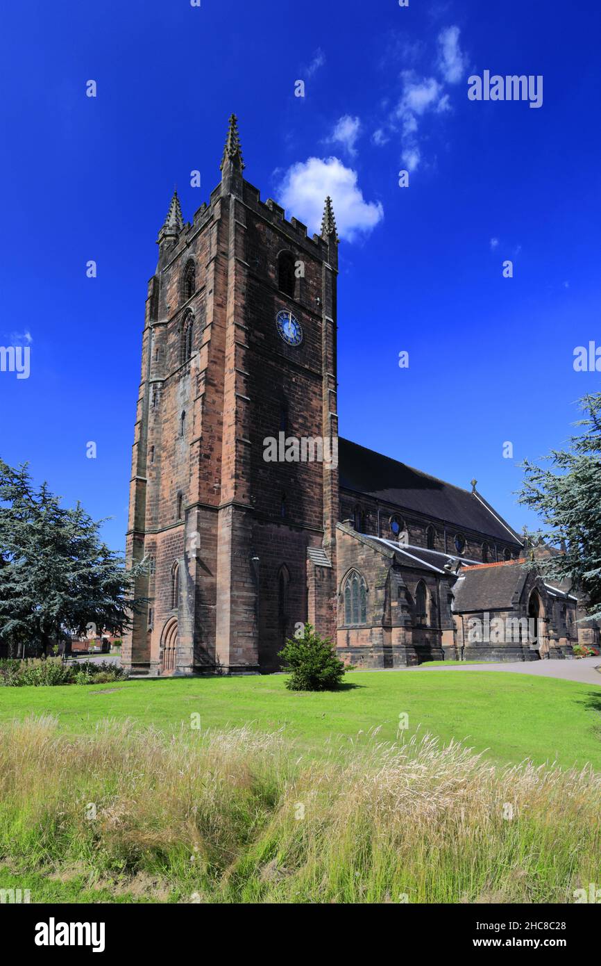 St Giles Church, Newcastle-under-Lyme, Staffordshire, England, Großbritannien Stockfoto