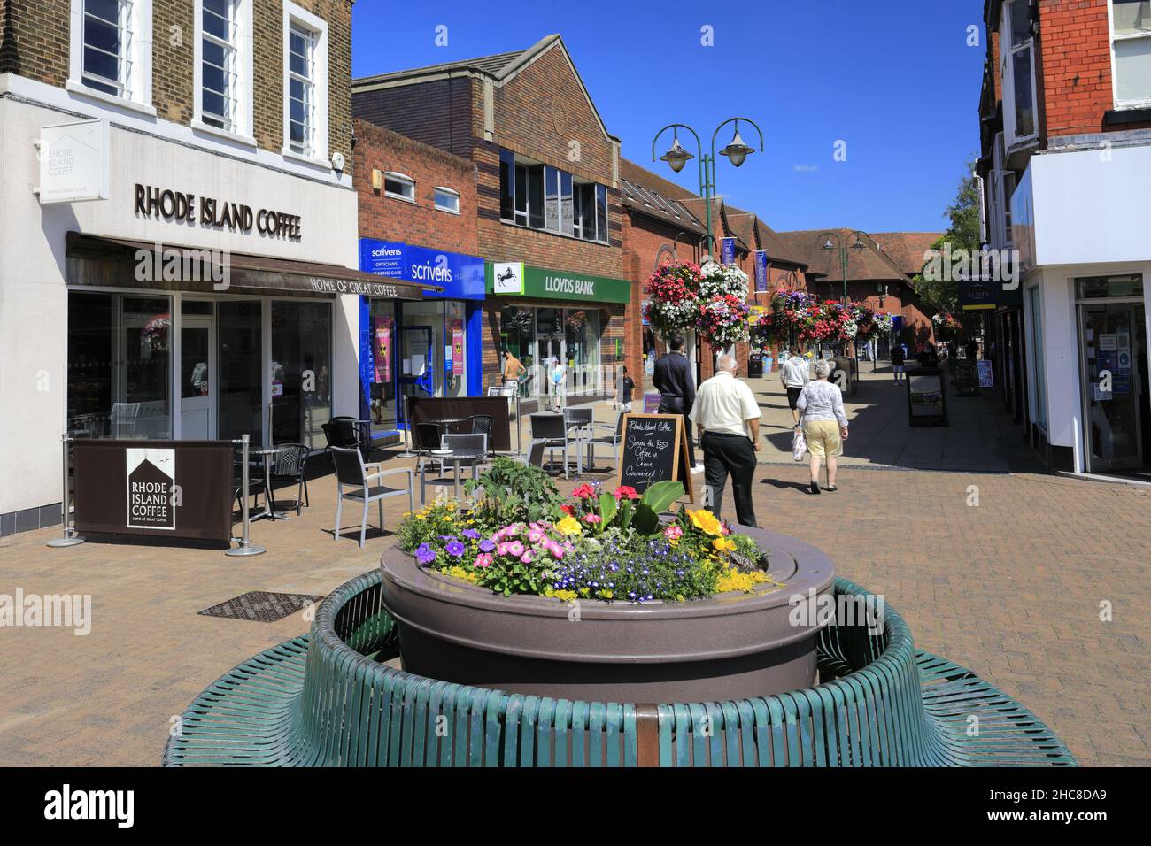 Die Hauptstraße in der Stadt Crewe, Censhire, England, Großbritannien Stockfoto