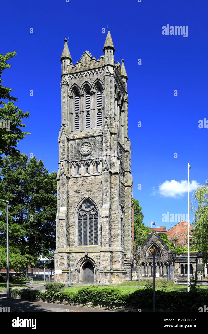 The Christ Church Tower, Crewe Town, Chethire, England, Großbritannien Stockfoto