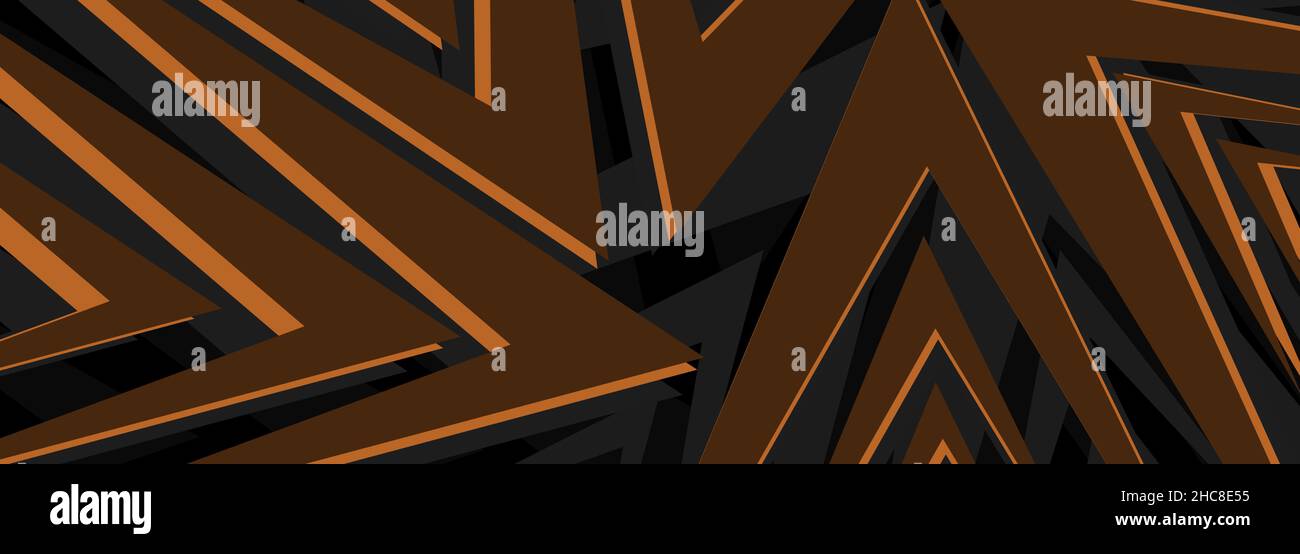 Abstrakt modernen breiten Banner orange und grau Pfeile Cartoon Vektor Hintergrund Stock Vektor