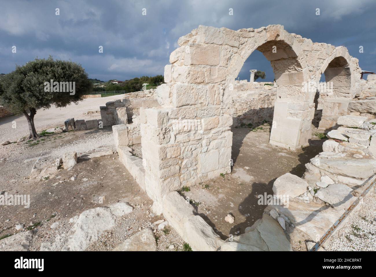 Kourion Ruinen, alten griechischen Stadt-Staat an der Südwestküste von Zypern, östlichen Mittelmeer Stockfoto