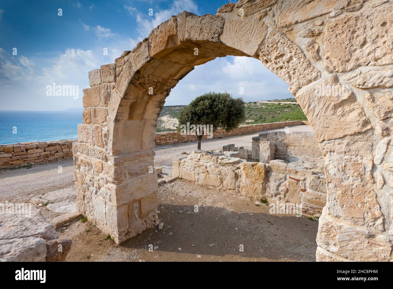 Kourion Ruinen, alten griechischen Stadt-Staat an der Südwestküste von Zypern, östlichen Mittelmeer Stockfoto