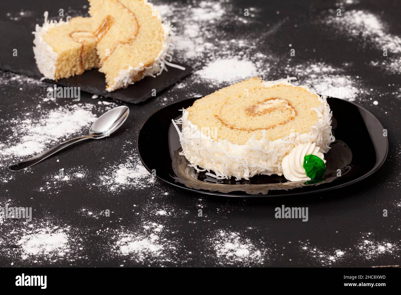 Leckere Weiße Süße Rolle, Traditionelles Kolumbianisches Dessert Stockfoto