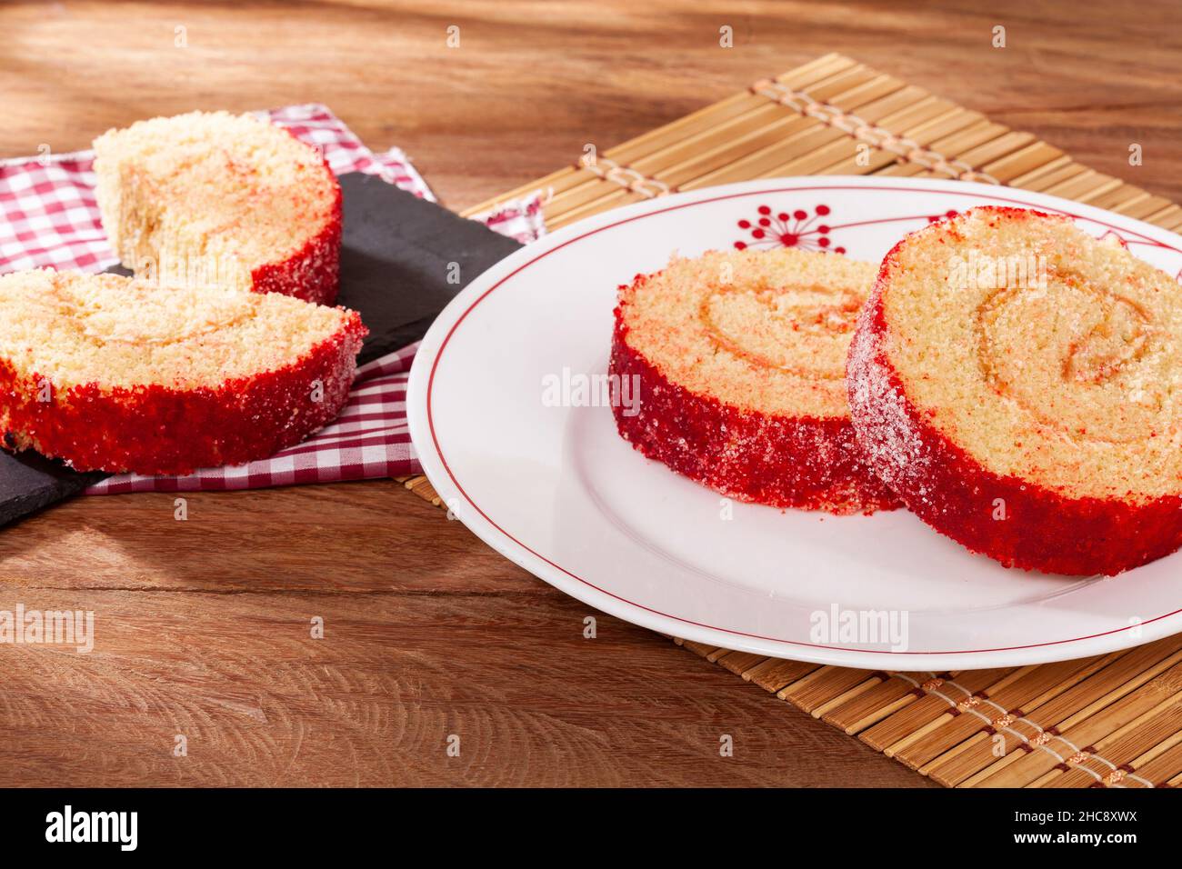 Leckere Süße Guava-Rolle, Traditionelles Kolumbianisches Dessert Stockfoto