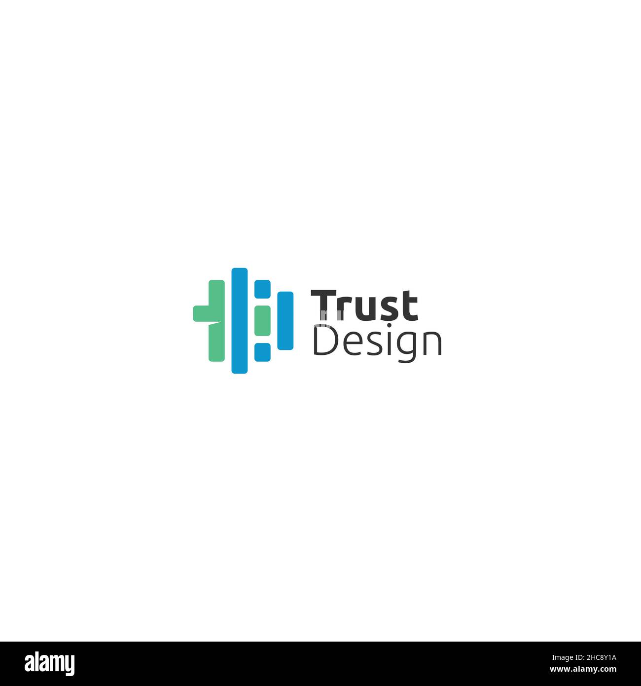Modernes flaches buntes TRUST DESIGN Code Logo Design Stock Vektor