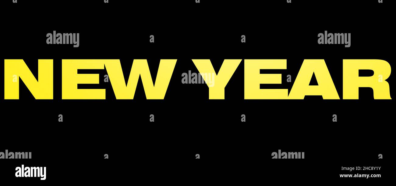 Neujahr - 2D Wörter isoliert gerendert - 3D Rendering Stockfoto