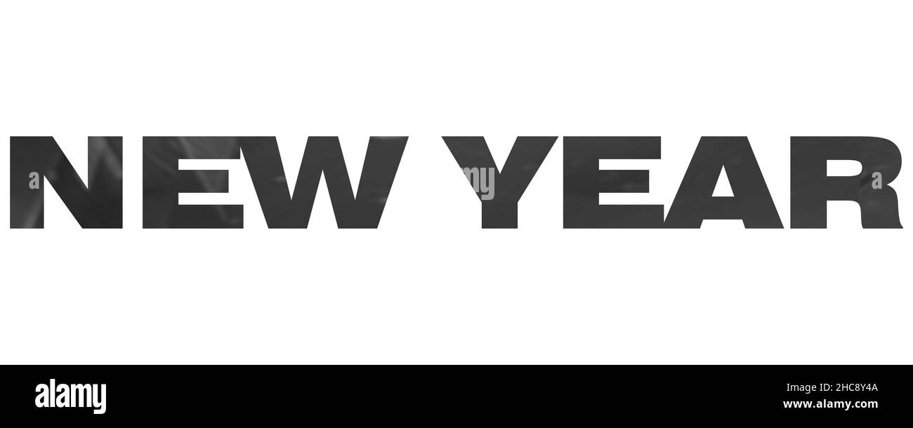 Neujahr - 2D Wörter isoliert gerendert - 3D Rendering Stockfoto