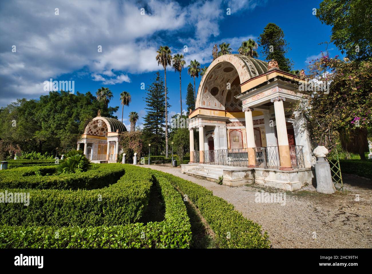 Blick auf den botanischen Garten in Palermo Stockfoto