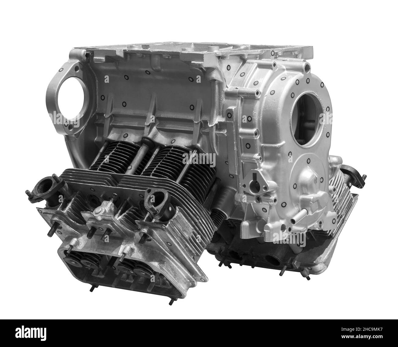 Motorblock auf weiß öffnen Stockfoto