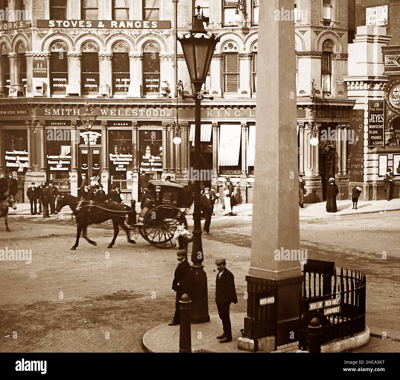 Ludgate Circus, London, Viktorianischen Periode Stockfoto