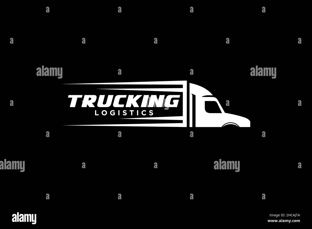 LKW-Logo-Vorlage, perfektes Logo für Unternehmen im Zusammenhang mit der Automobilindustrie. Stock Vektor