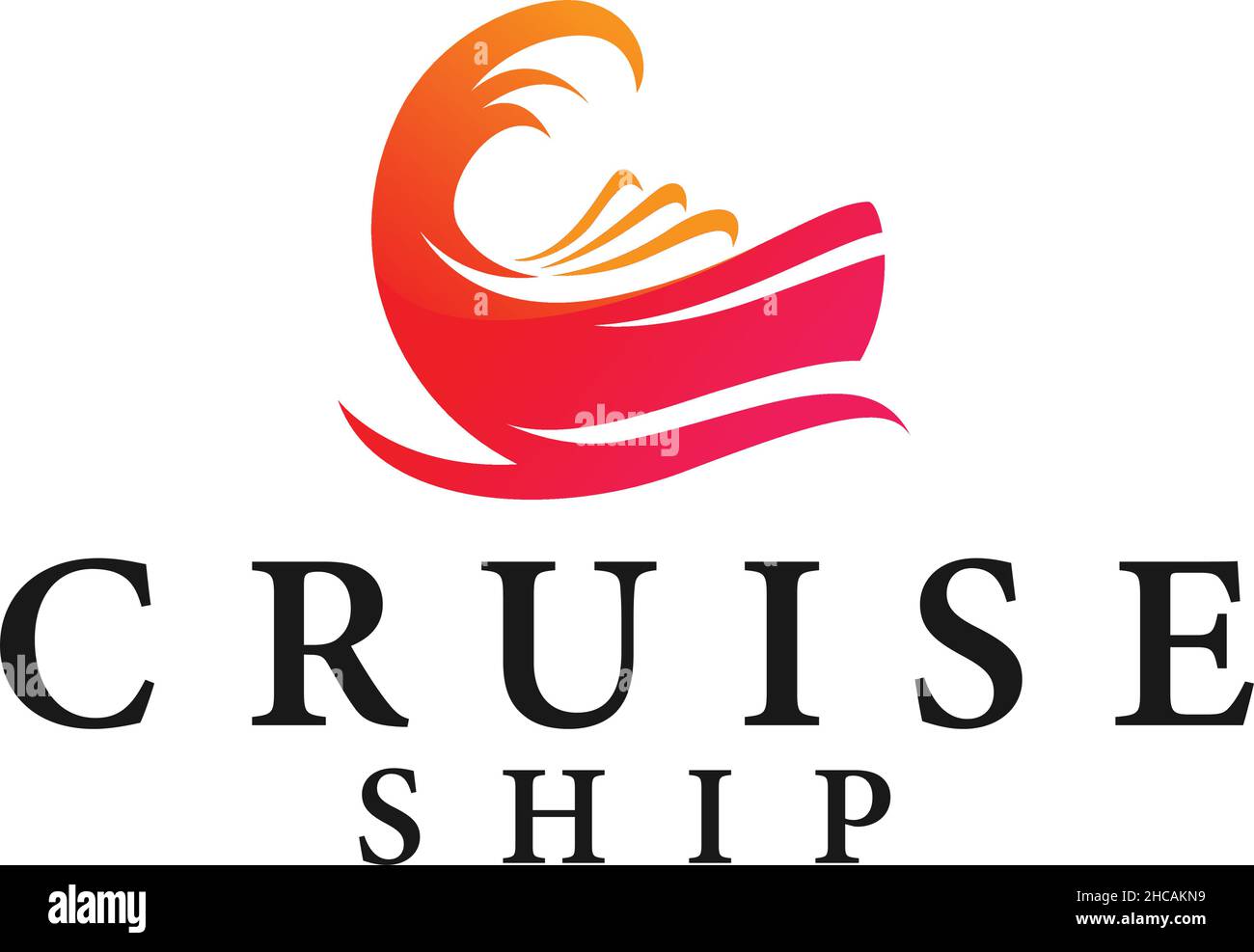 Modernes Design KREUZFAHRT SCHIFF Wasserboot Logo Design Stock Vektor