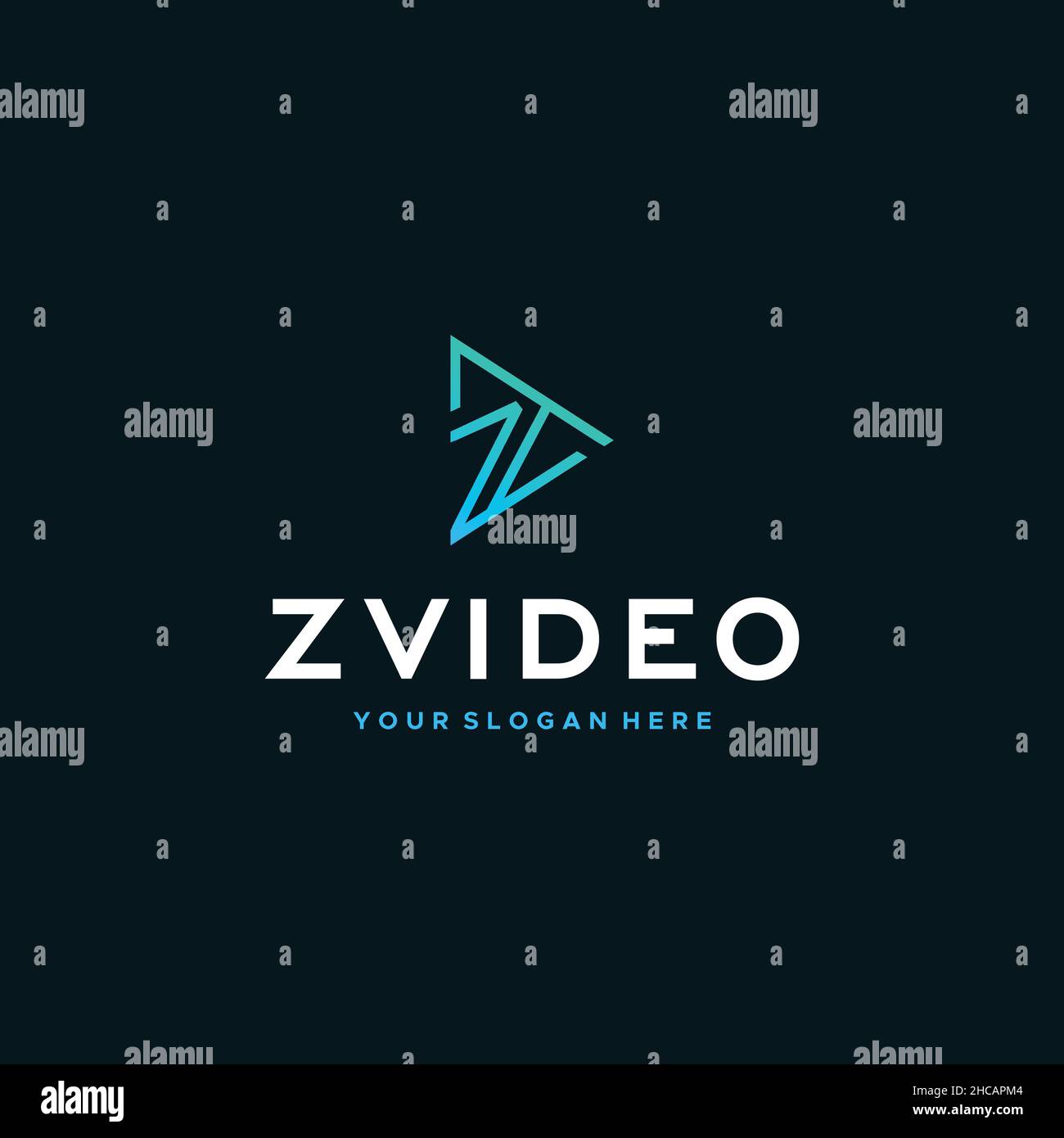 Flaches einfaches Buchstabendesign Initiales ZVIDEO-Logo Stock Vektor