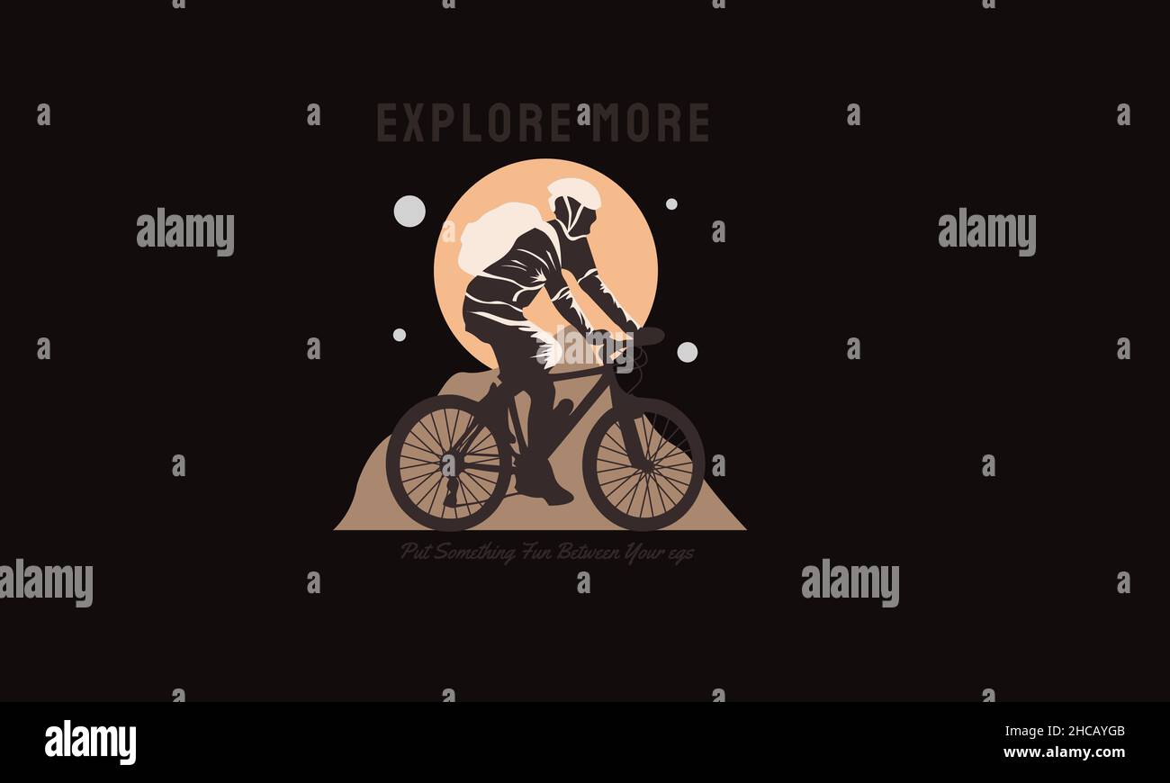 Entdecken Sie die mehr Mann Fahrrad T-Shirt Monogramm Text Vektor Vorlage reiten Stock Vektor