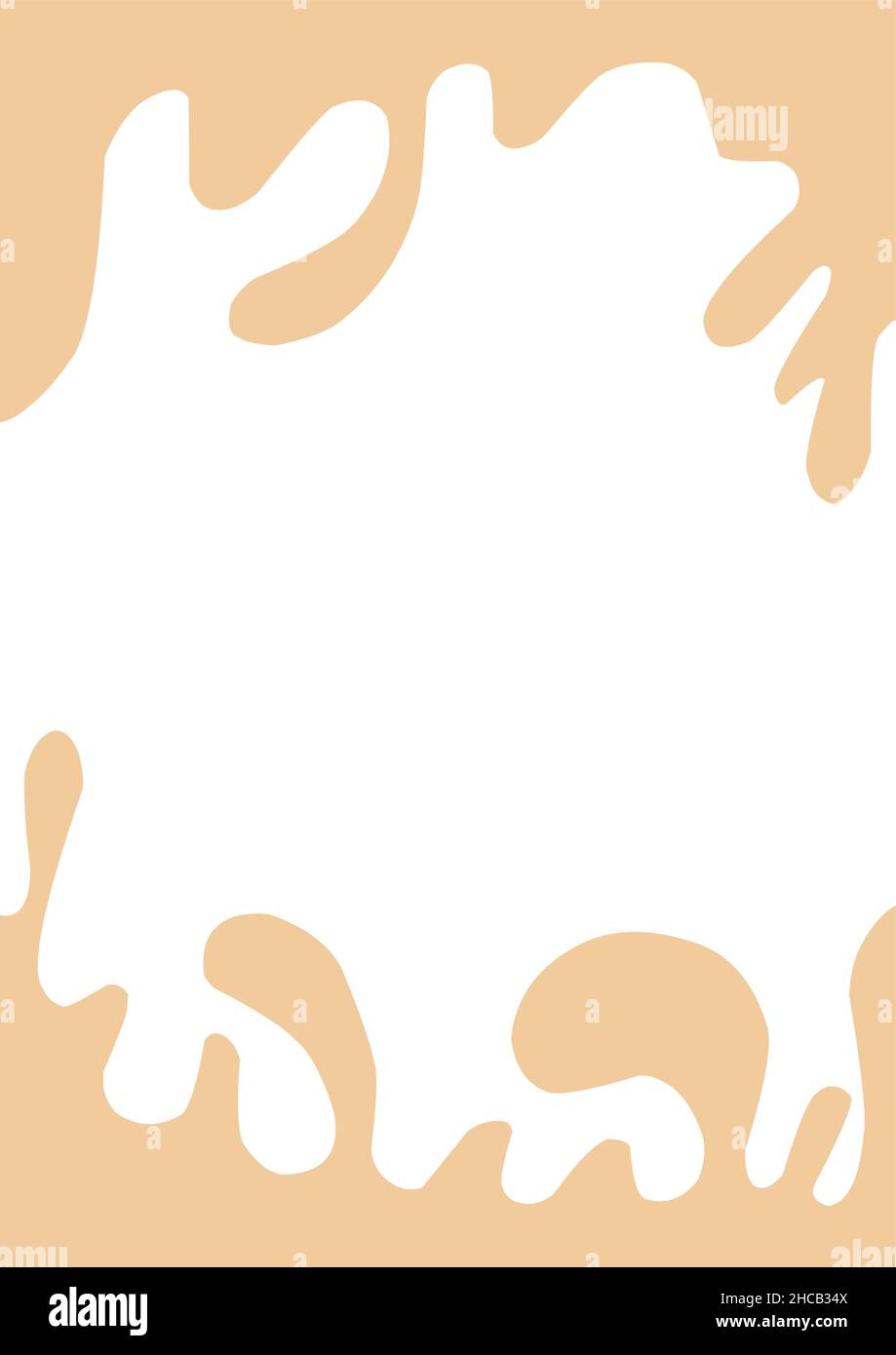 Handgezeichnete einfache Foto-Post oder Geschichten Rahmen mit glatten organischen Formen trendige staubige Palette, Social-Media-Werbung Vorlage. Stock Vektor