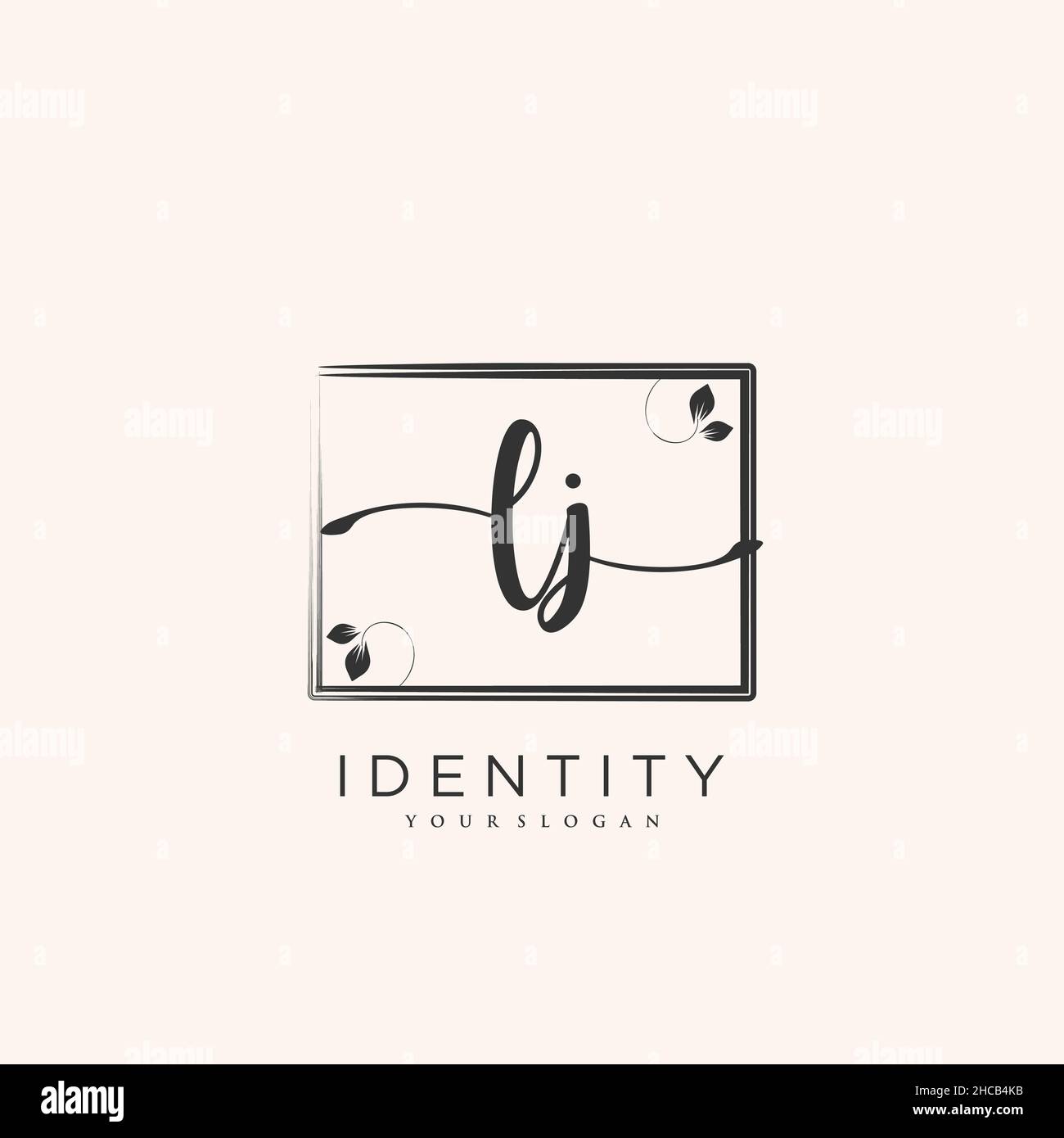 LJ Handschrift Logo Vektor Kunst der ersten Unterschrift, Hochzeit, Mode, jewerly, Boutique, Blumen und botanische mit kreativer Vorlage für jedes Unternehmen Stock Vektor