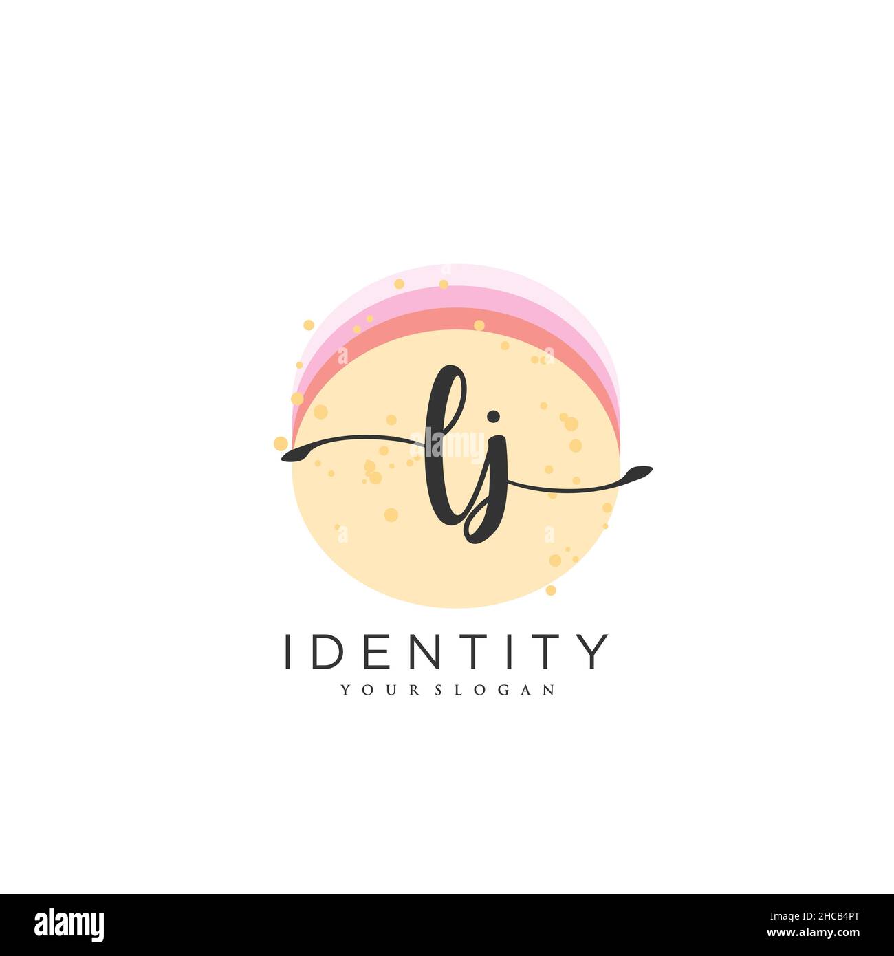 LJ Handschrift Logo Vektor Kunst der ersten Unterschrift, Hochzeit, Mode, jewerly, Boutique, Blumen und botanische mit kreativer Vorlage für jedes Unternehmen Stock Vektor