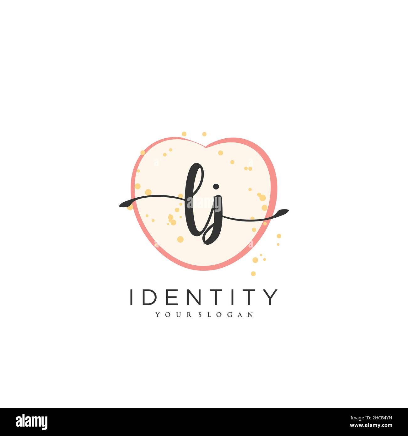 LJ Handschrift Logo Vektor Kunst der ersten Unterschrift, Hochzeit, Mode, jewerly, Boutique, Blumen und botanische mit kreativer Vorlage für jedes Unternehmen Stock Vektor