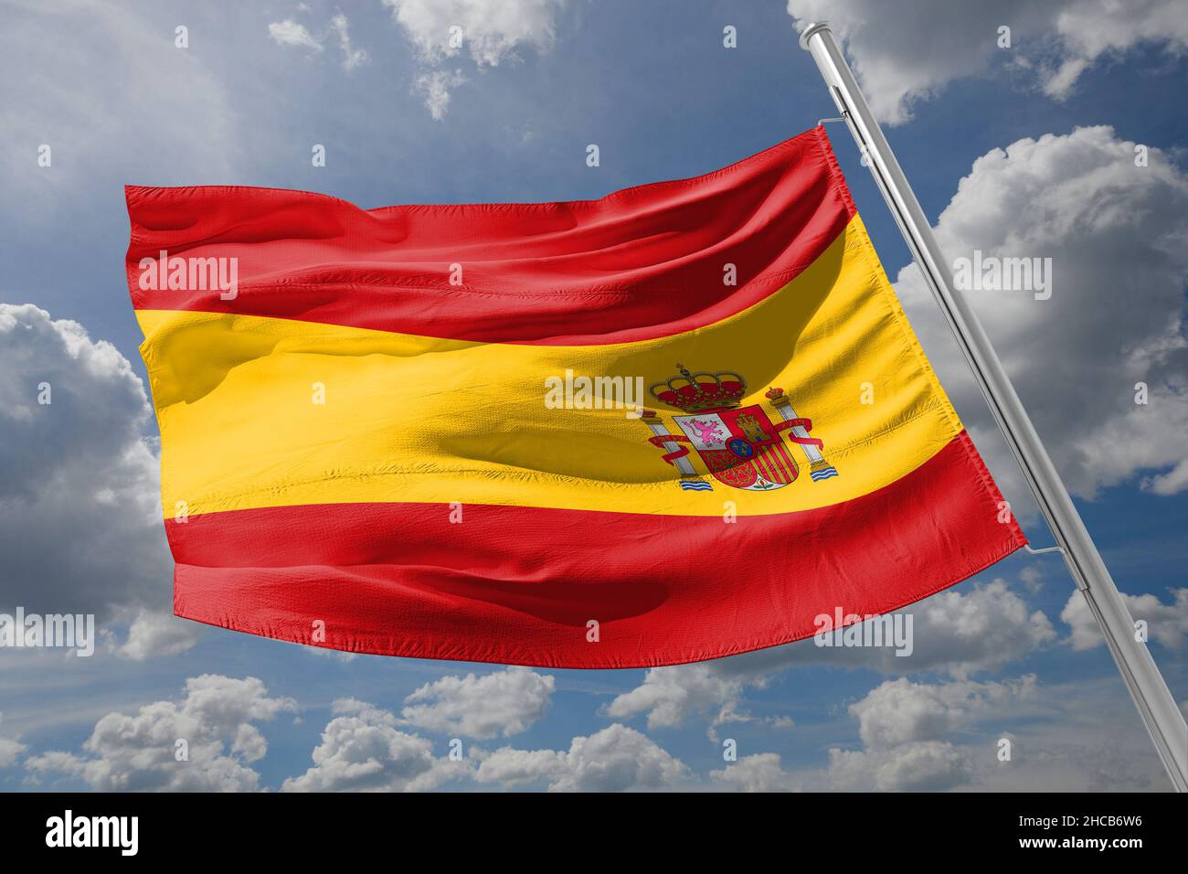 Flagge Spaniens die Flagge Spaniens, wie sie in der Verfassung von 1978 definiert ist, Stockfoto
