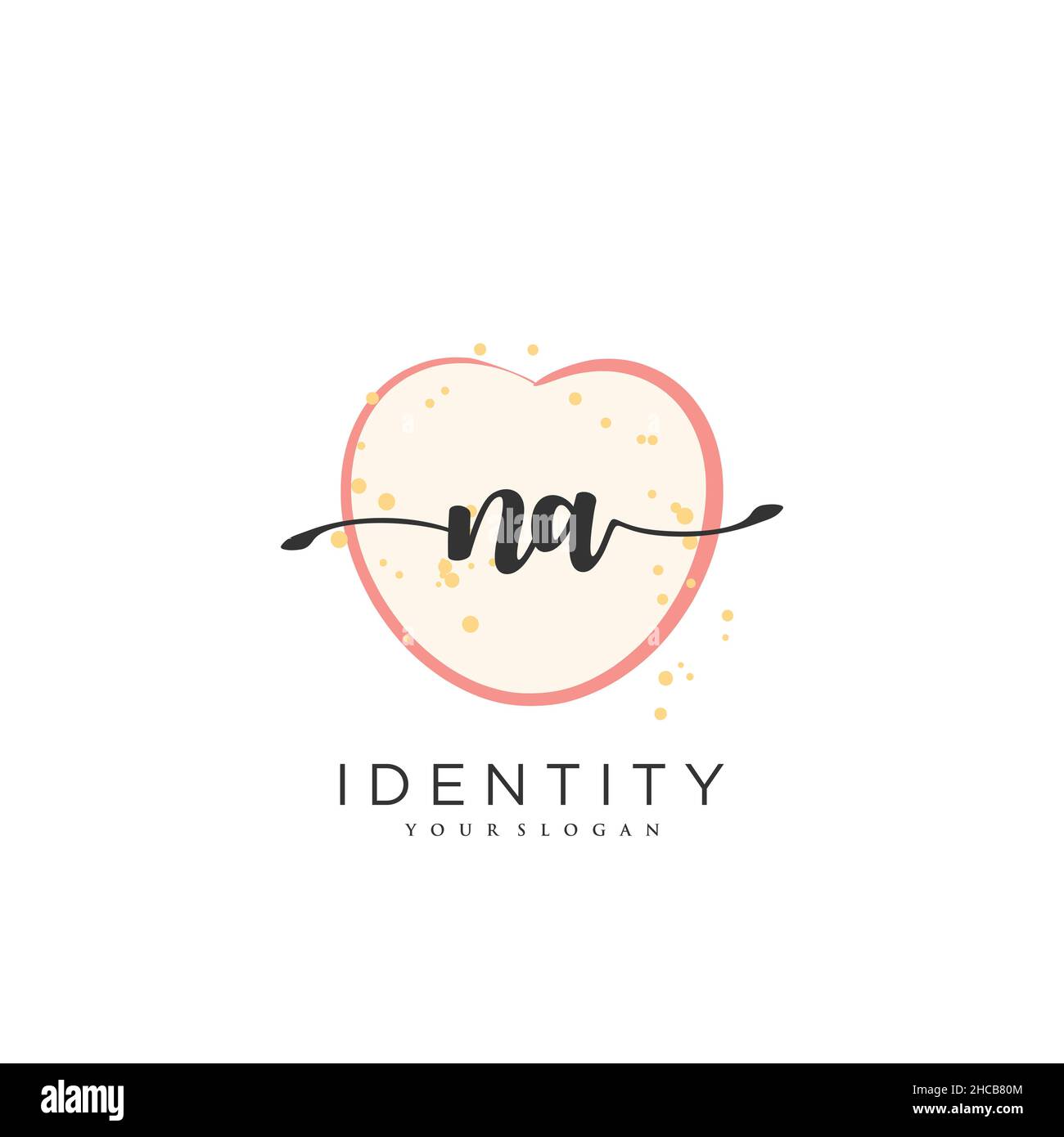 NA Handschrift Logo Vektor Kunst der ersten Unterschrift, Hochzeit, Mode, jewerly, Boutique, Blumen und botanische mit kreativer Vorlage für jedes Unternehmen Stock Vektor