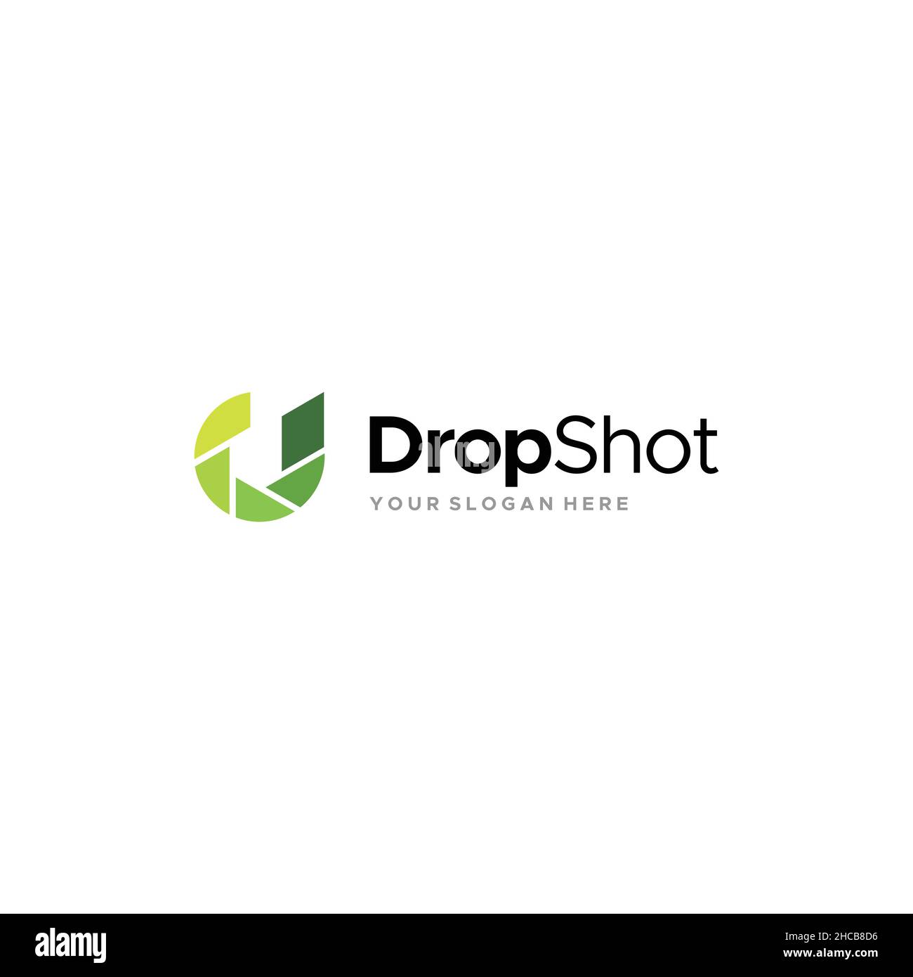 Modernes, farbenfrohes Design mit „Drop Shot“-Logo Stock Vektor
