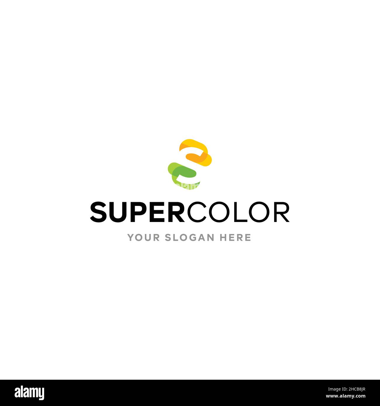 Modernes Letter Mark Initial SUPER COLOR Logo-Design Stock Vektor