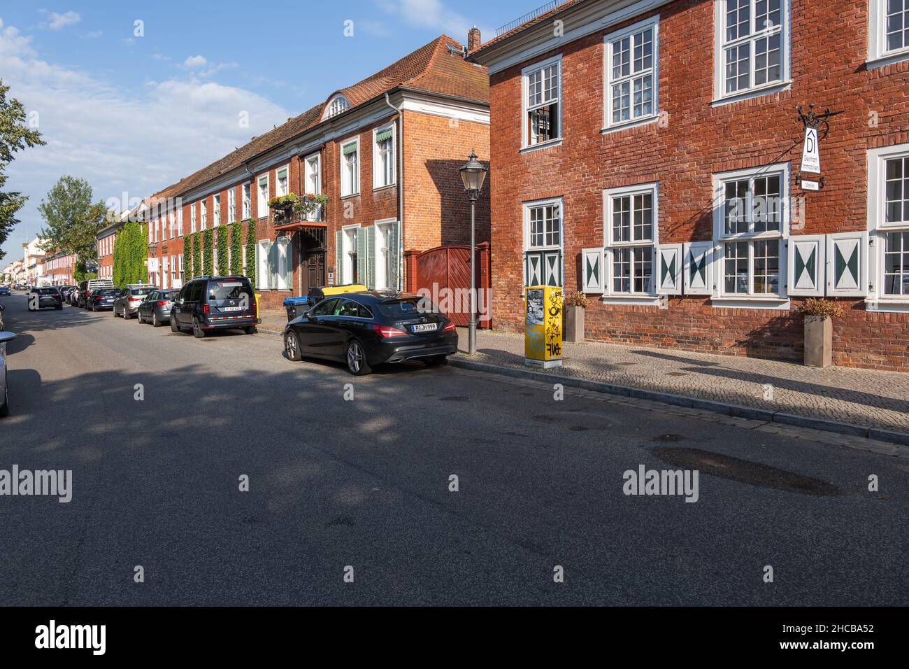 Deutschland, Stadt Potsdam, Straße mit traditionellen Backsteinhäusern im Niederländischen Viertel Stockfoto