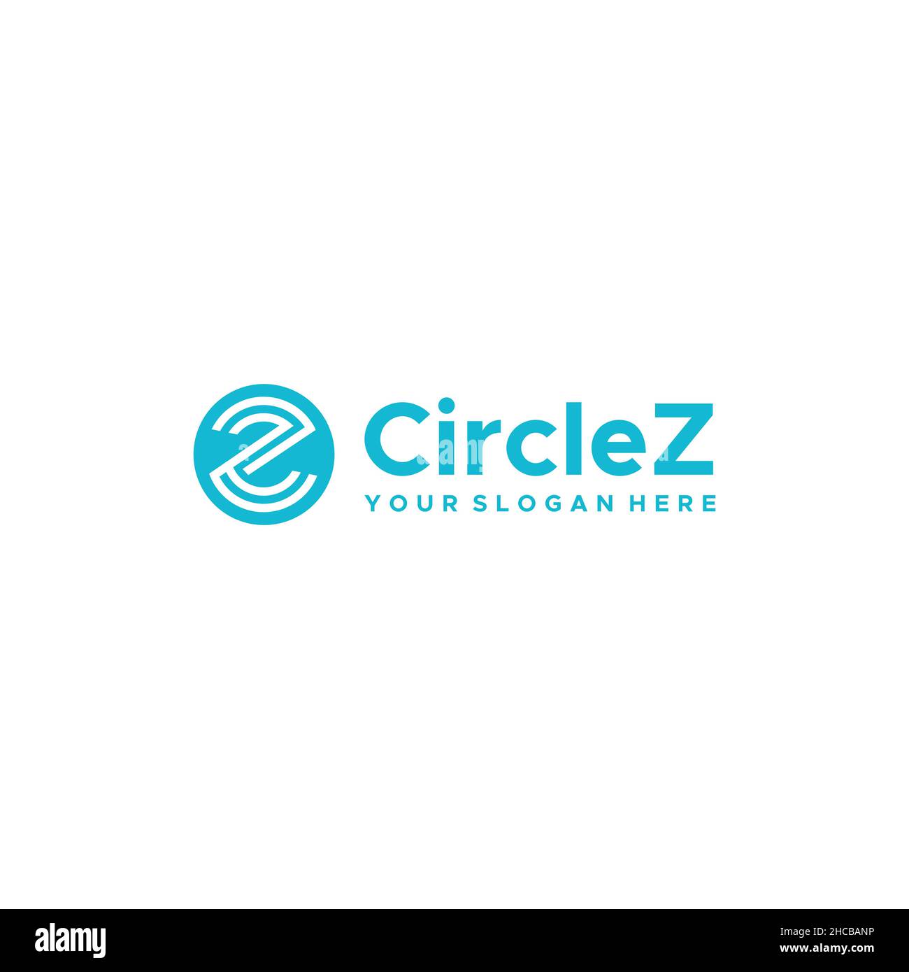 Flaches Buchstabenzeichen Initiales CZ Circle Z-Logo Stock Vektor