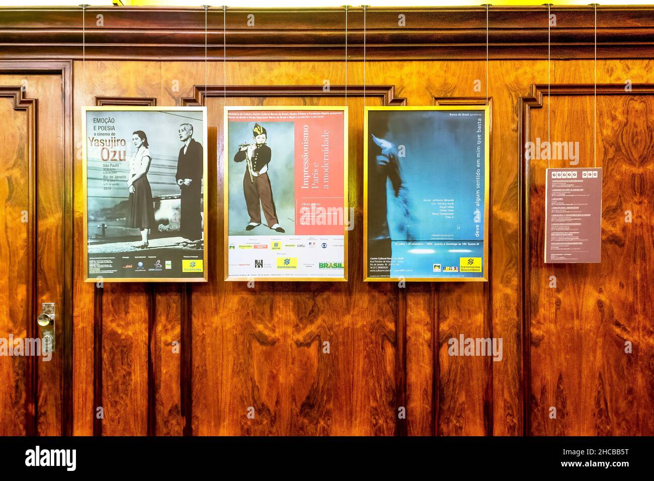 Kunstplakate im Museum Banco do Brasil oder Bank of Brazil, Rio de Janeiro Stockfoto