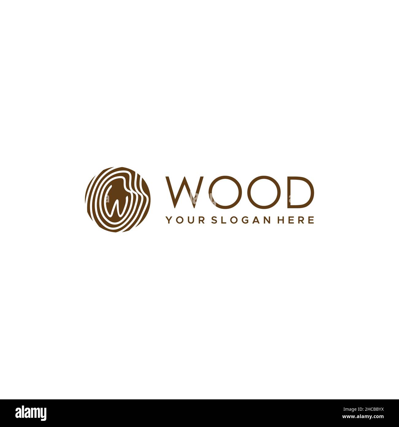 Minimalistisches Holz Baum Pflanzen Natur Logo Design Stock Vektor