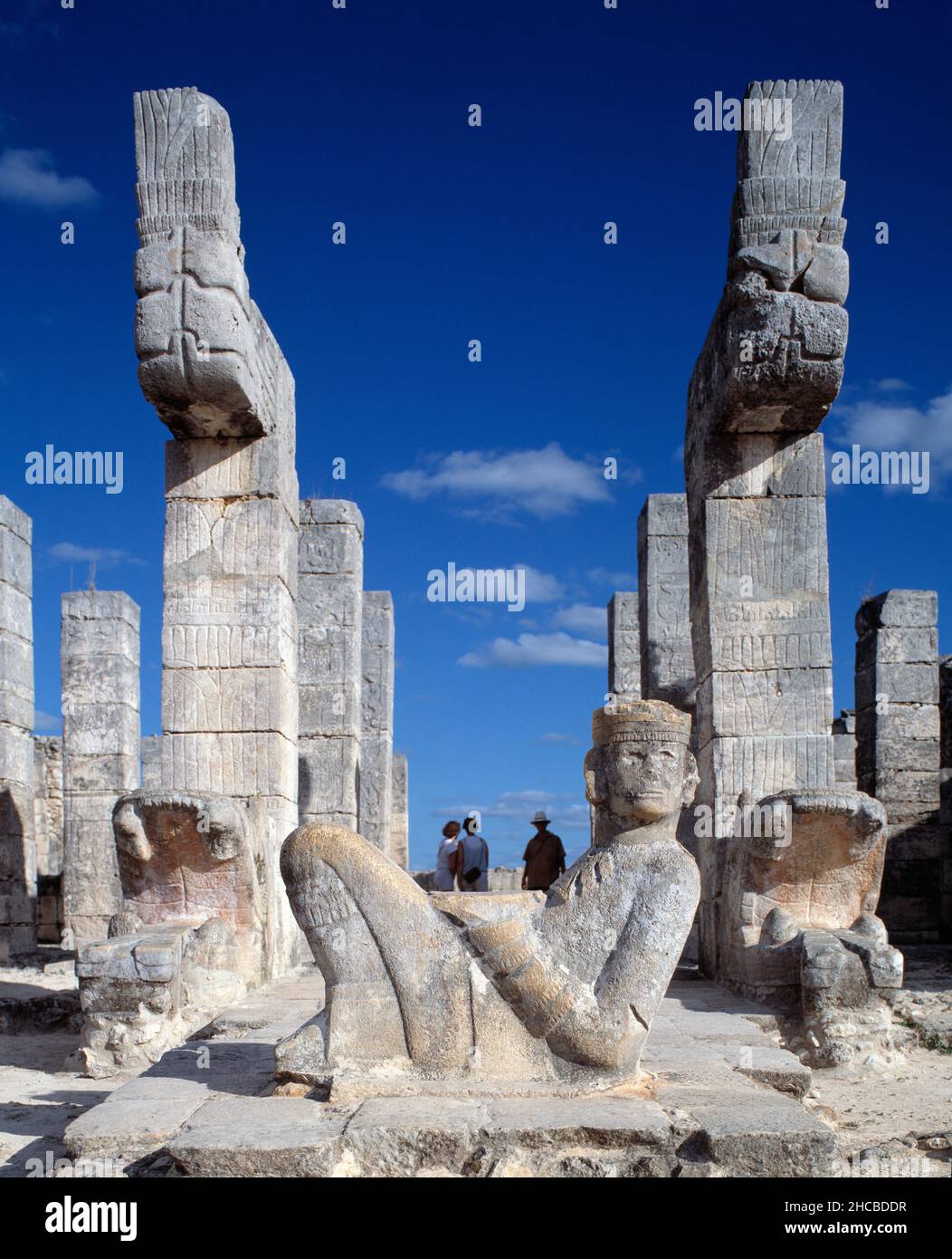 Mexiko. Yucatan. Chichen Itza. Tempel der Krieger. Stockfoto