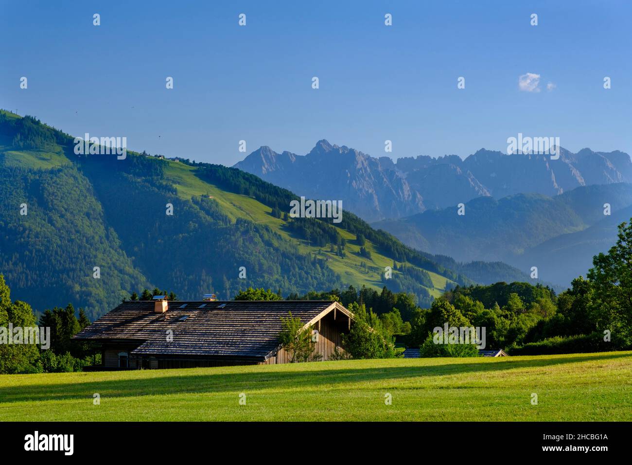 Deutschland, Bayern, Reit im Winkl, Lone-Hütte in den malerischen Chiemgauer Alpen Stockfoto