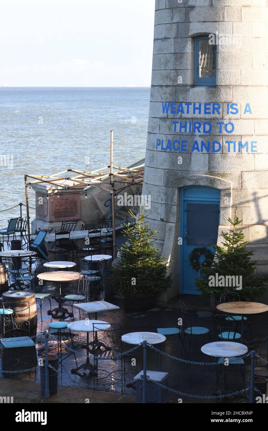 Leuchtturm von Folkestone Harbour Stockfoto