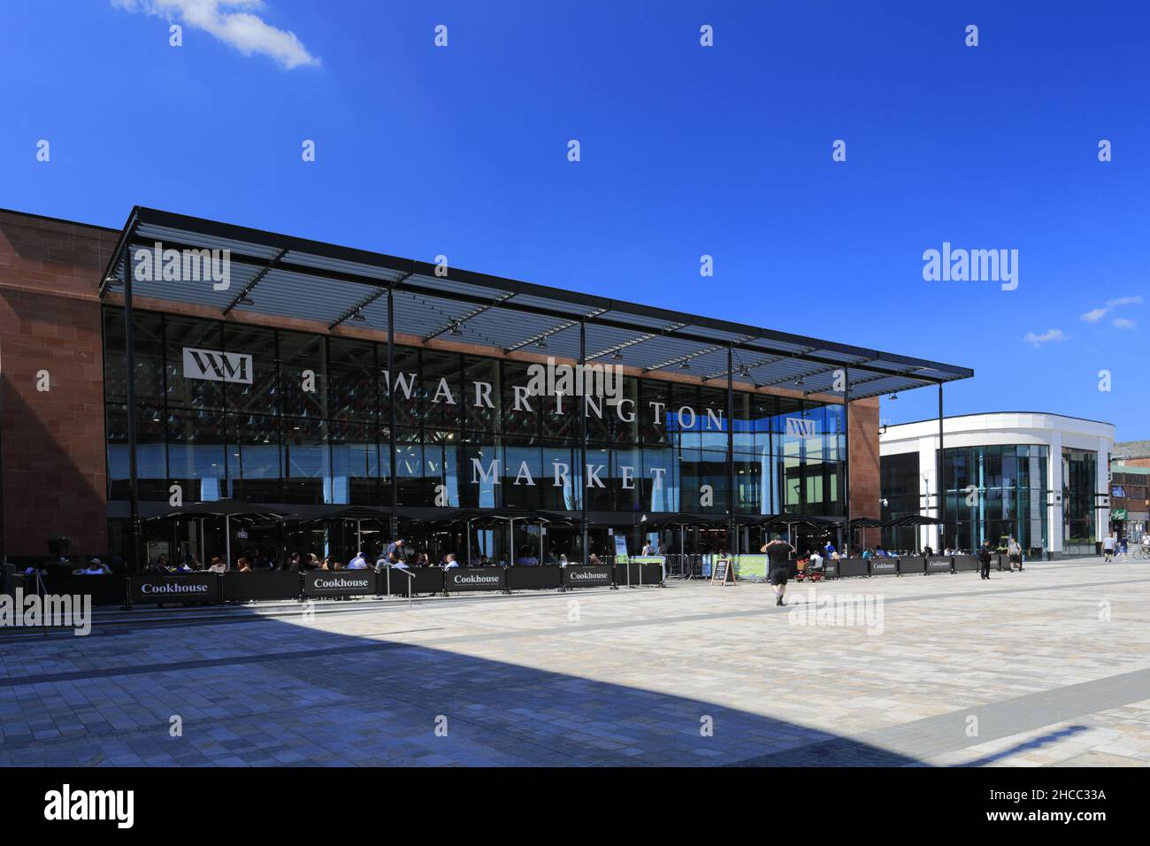 Warrington Market, Time Square, Warrington City Centre, Che-Hire, England, VEREINIGTES KÖNIGREICH Stockfoto