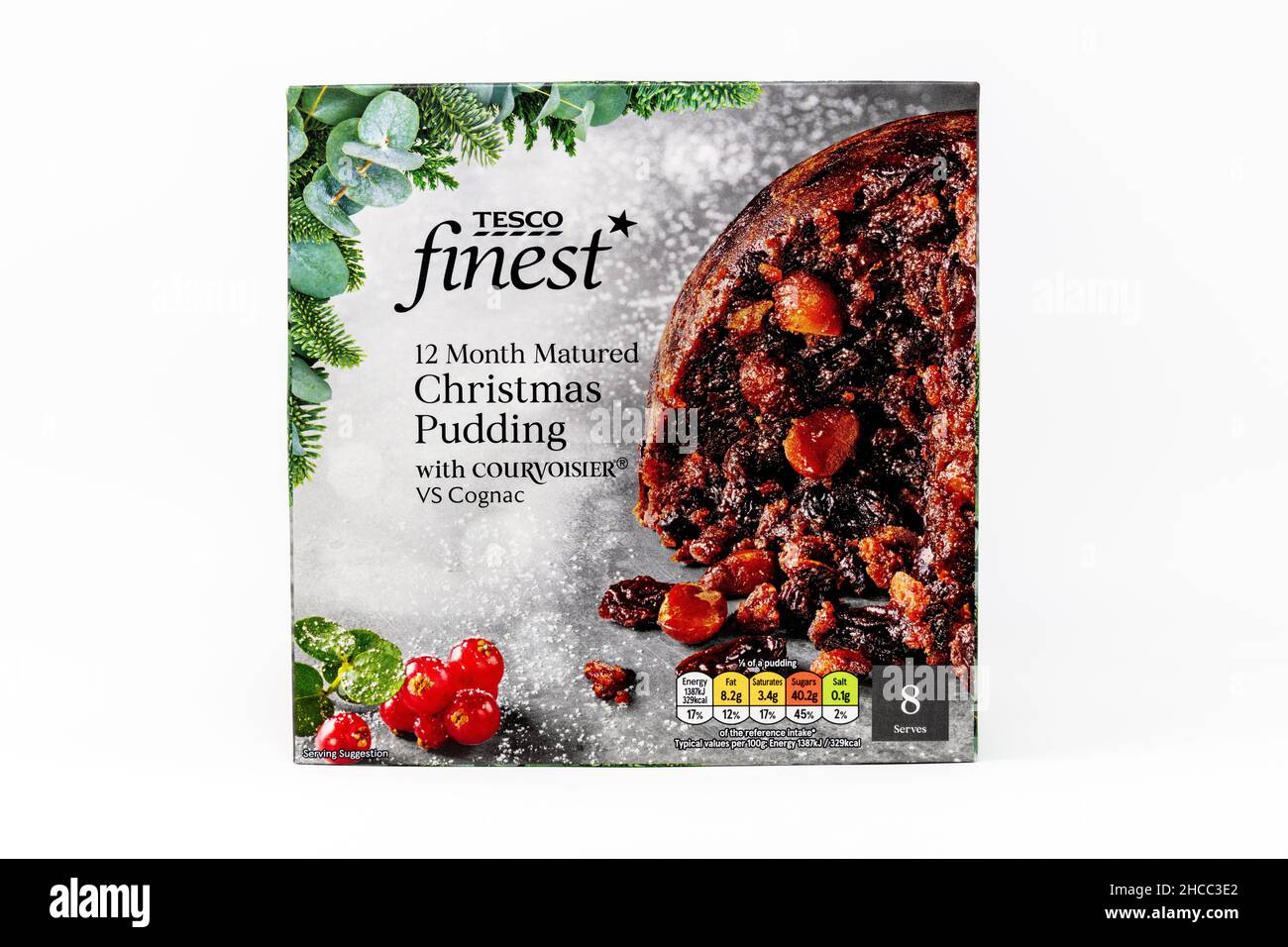 Tesco Finest Christmas Pudding Stockfoto