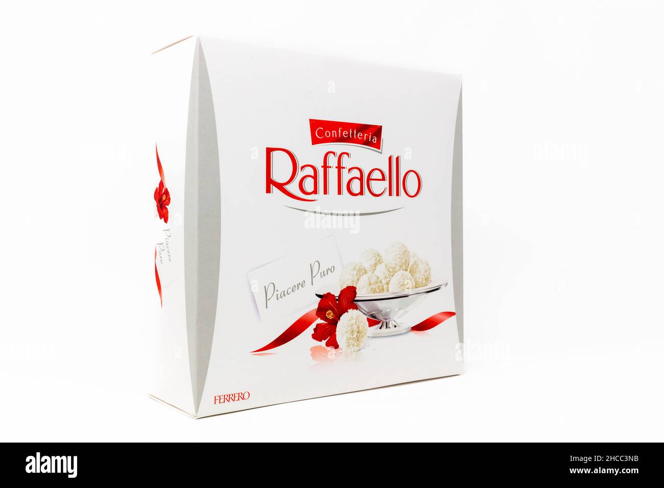 Ferrero-Raphaello-Kokosnussmondpralinen Stockfoto