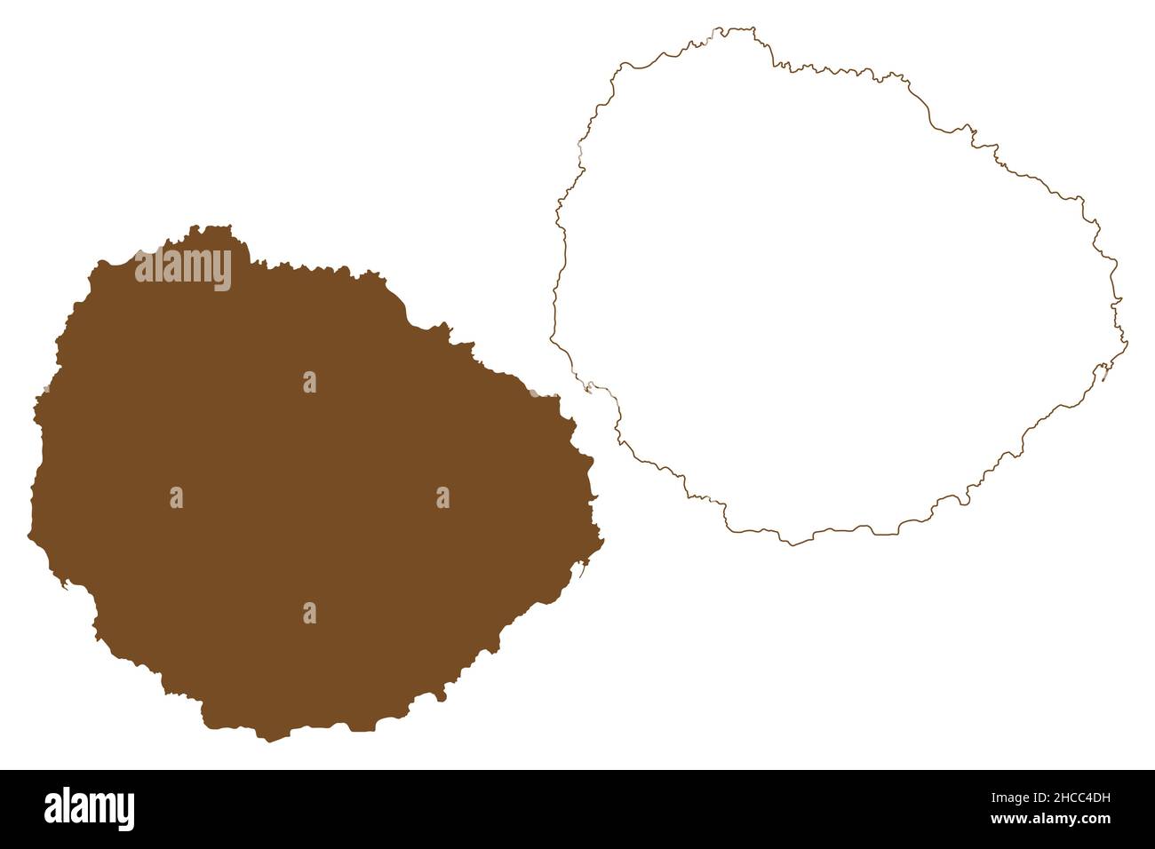Insel La Gomera (Königreich Spanien, Kanarische Inseln) Kartenvektordarstellung, Skizze La Gomera Karte Stock Vektor