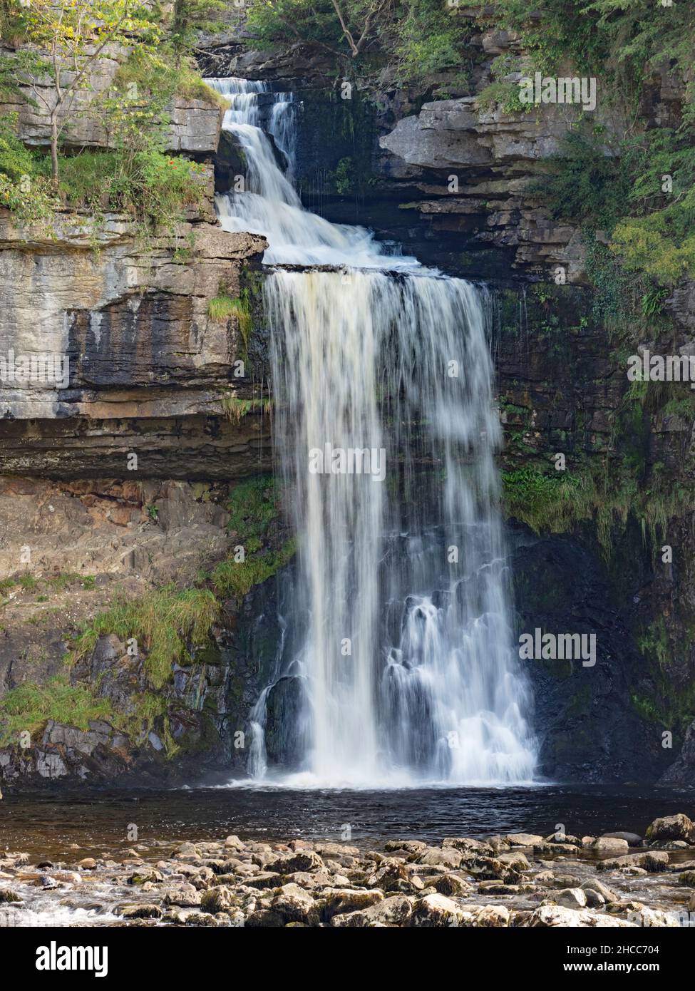 Thornton Kraft Wasserfall, Yorkshire Dales. Stockfoto