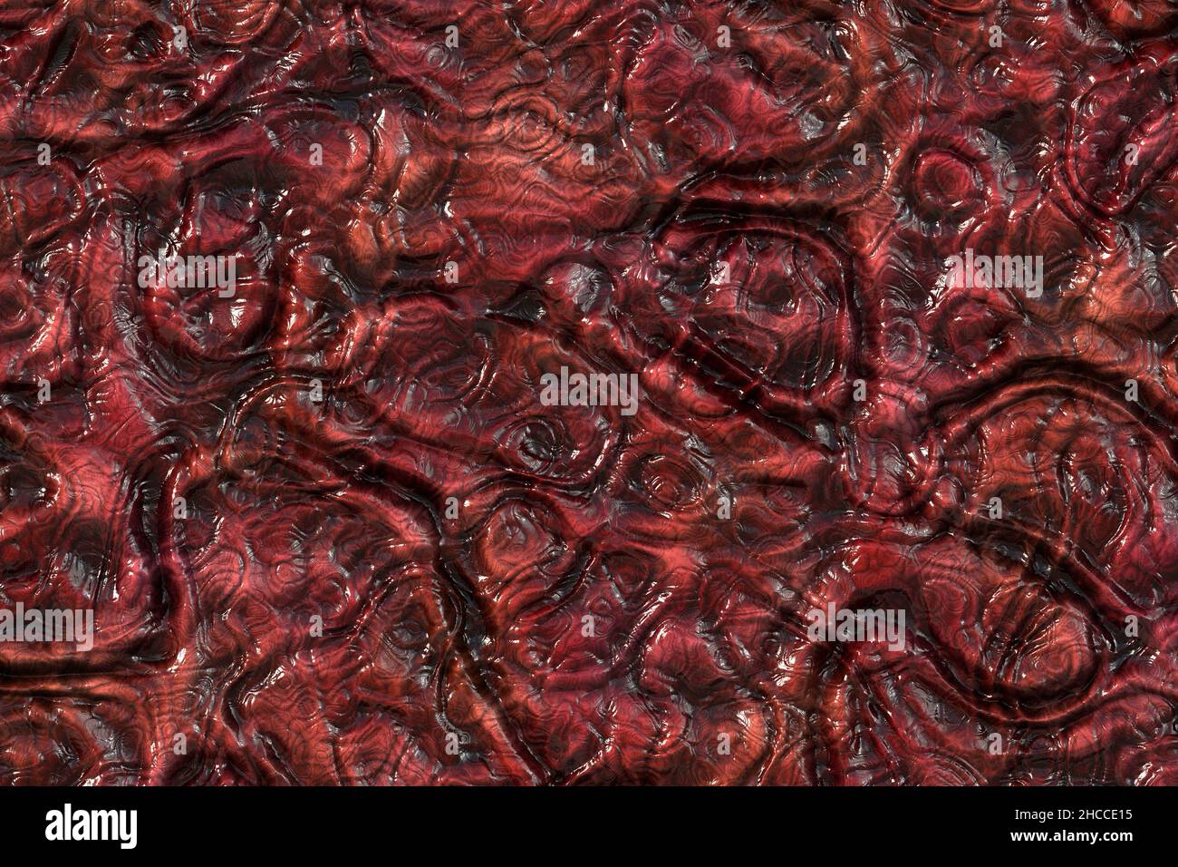 Rote geschnitzte Wandstruktur, die assyrischen Reliefs ähnelt Stockfoto