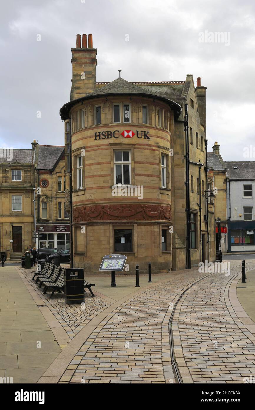 The HSBC Bank, Fore Street, Hexham Town, Northumberland, England Stockfoto